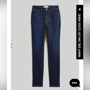 NWT Madewell Petite Jeans - dark wash